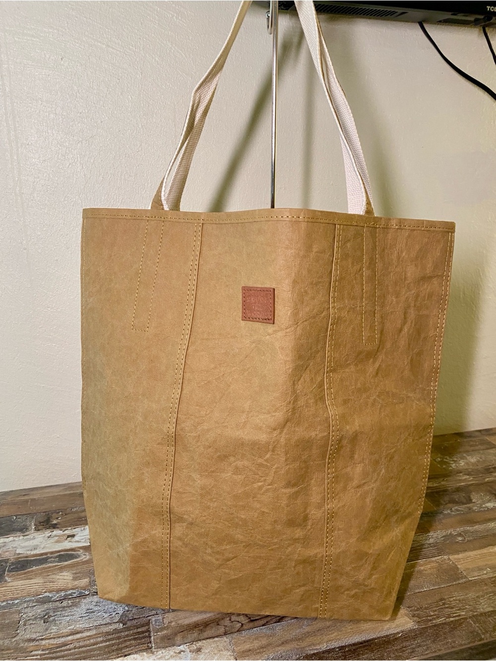 Out of the Woods Iconic Shopper Tote Tan Washable Paper Bag Eco